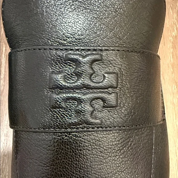 Tory Burch Black Pebbled Leather Penny Loafers - Picture 10 of 14